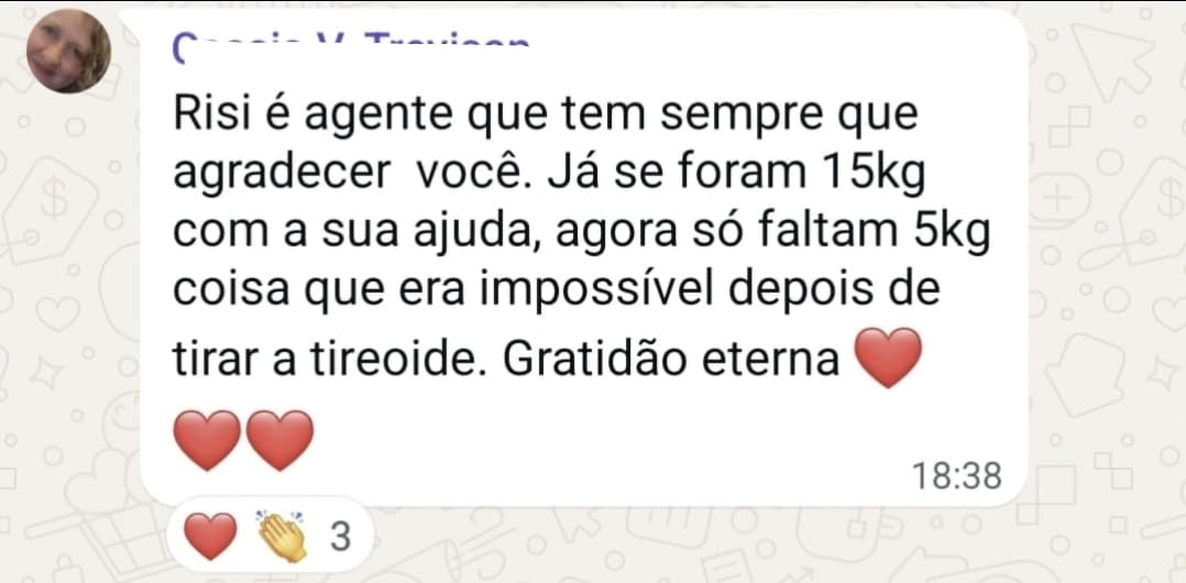 Uma jornada de mudança: mensagem original de uma participante à Nutri Risilene
